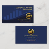 Blue Stock Exchange Graph Financial Advisor Visitekaartje (Voorkant / Achterkant)