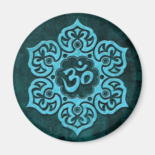Blue Stone Floral Om Magneet (Voorkant)