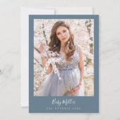 Blue Stone Minimalist Modern Boho Baby shower Kaart (Achterkant)