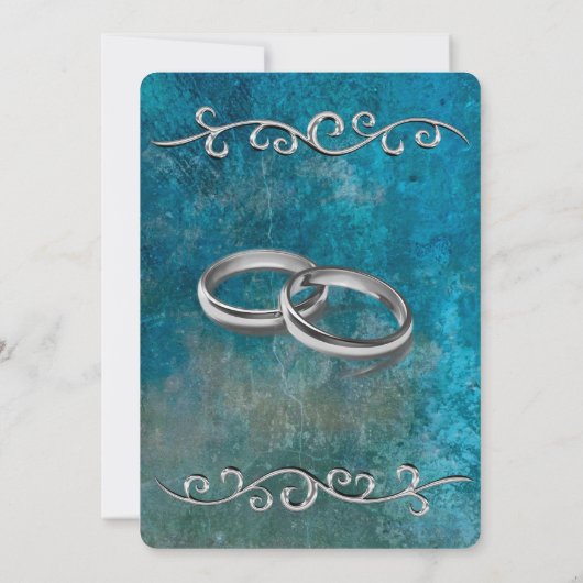 Blue Stone Silver Jubileum Invitation Kaart (Achterkant)