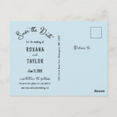 Blue Stone Wedding Photo Save Date Briefkaart (Achterkant)