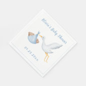 Blue Stork Baby Beer Boy Baby shower Servet (Hoek)