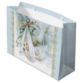 Blue Stork Baby Boy Groot Cadeauzakje (Achterkant Gekanteld)