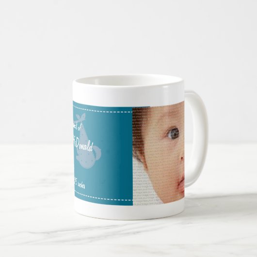 Blue Stork Baby Photo Collage Mok (Voorkant rechts)