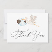 Blue Stork Baby shower Bedankt (Voorkant)