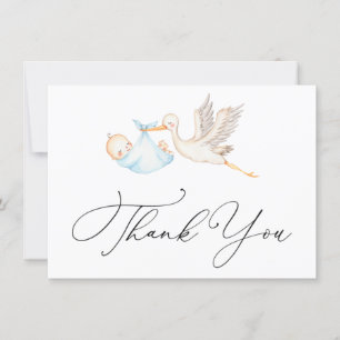 Blue Stork Baby shower Bedankt