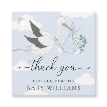 Blue Stork Baby shower Bedankt