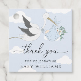 Blue Stork Baby shower Bedankt Bedankjes Labels