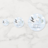 Blue Stork-Baby shower Confetti (Voorkanten)
