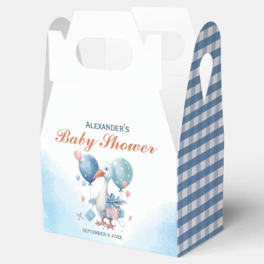Blue Stork Baby shower Favor Box Bedankdoosjes (Geopend)