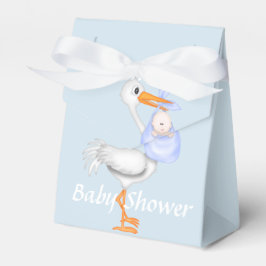 Blue Stork Baby shower Favor Box Bedankdoosjes