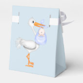 Blue Stork Baby shower Favor Box Bedankdoosjes (Achterkant)
