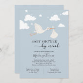 Blue Stork Baby shower per post Kaart (Voorkant / Achterkant)