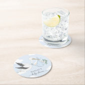 Blue Stork-Baby shower Ronde Kartonnen Onderzetter (Insitu)
