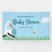 Blue Stork-Baby shower Spandoek (Horizontaal)