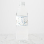 Blue Stork Baby shower Waterflesetiketten Waterfles Etiket (Voorkant)