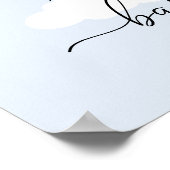 Blue Stork Baby shower Welkom Poster (Hoek)