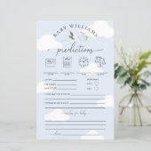 Blue Stork Baby voorspellingen spel (Staand voorkant)