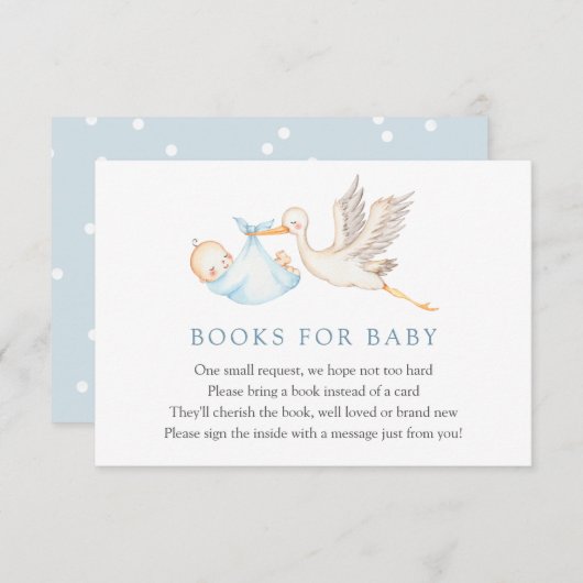 Blue Stork Boeken voor Baby insert kaart (Voorkant / Achterkant)