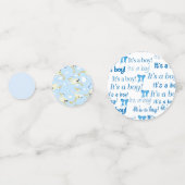 Blue Stork Boy Baby shower Confetti (Voorkanten)