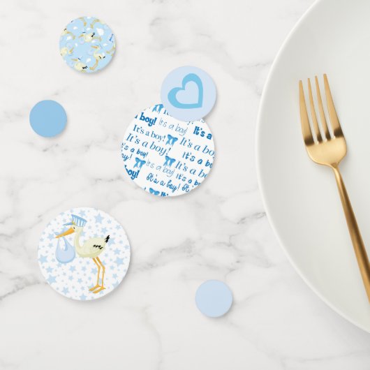 Blue Stork Boy Baby shower Confetti (Groep)