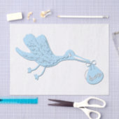 Blue Stork Delivering Boy Tissuepapier (Craft)