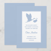 Blue Stork geboorte aankondiging (Voorkant / Achterkant)