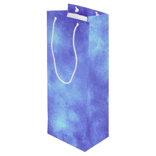 Blue Storm Cloud Effect Gift Bag Wijn Cadeautas (Achterkant Gekanteld)