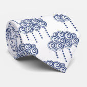 Blue Storm Rain Clouds Illustration Stropdas (Opgerold)