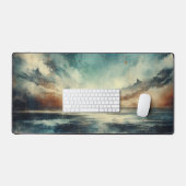 Blue Stormy Seascape Old Photograph Bureaumat (Keyboard & Muis)