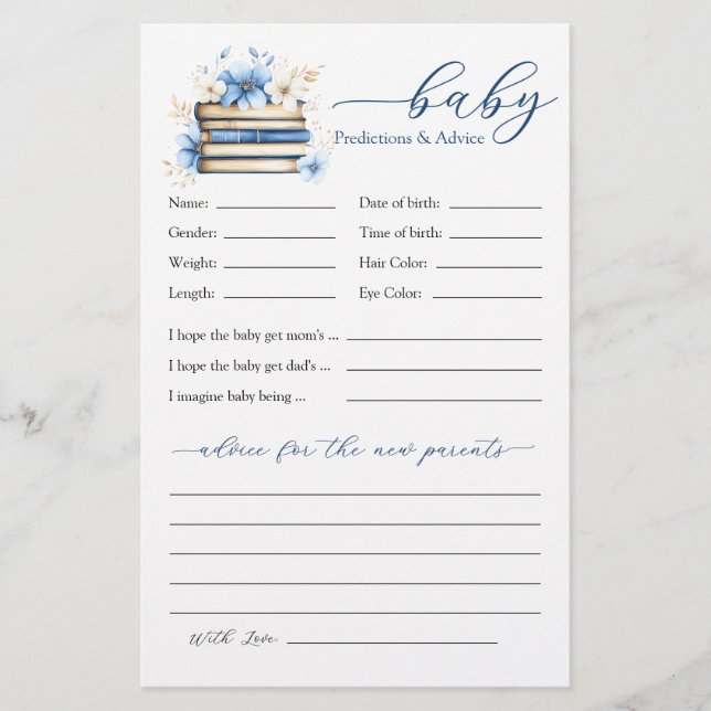 Blue Storybook Baby Brunch Predictions and Advice (Voorkant)