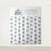 Blue Storybook Baby Shower Backdrop Wandkleed (Voorkant)