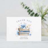 Blue Storybook Baby shower Bedankt (Staand voorkant)