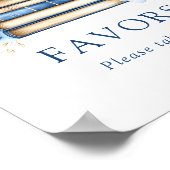 Blue Storybook Baby Shower Favors Sign Poster (Hoek)