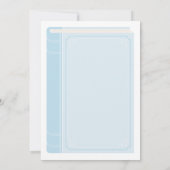 Blue Storybook Baby shower Invitation Kaart (Achterkant)