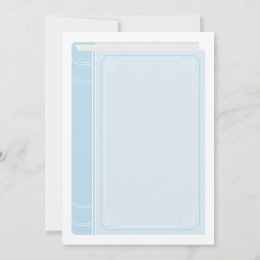 Blue Storybook Baby shower Invitation Kaart (Achterkant)