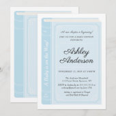 Blue Storybook Baby shower Invitation Kaart (Voorkant / Achterkant)