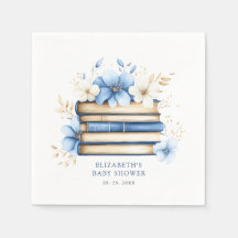 Blue Storybook Baby shower Papier servet