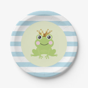 Blue Storybook Fairy Tale Frog Prince Baby shower Papieren Bordje
