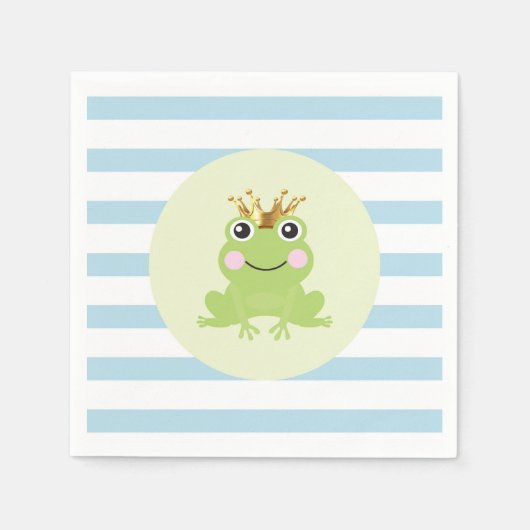 Blue Storybook Fairy Tale Frog Prince Baby shower Servet (Voorkant)