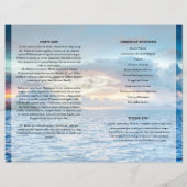 Blue strand Funeral Program sjabloon (Achterkant)