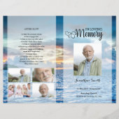 Blue strand Funeral Program sjabloon (Voorkant)