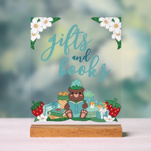 Blue Strawberry Beer Geschenken Boeken Baby shower Acryl Bord (Neutraal)