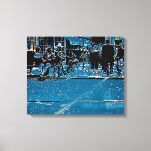 Blue street uitzicht canvas afdruk