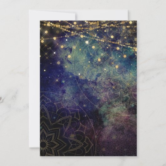 Blue String Light Mandala 18e verjaardag Kaart (Achterkant)