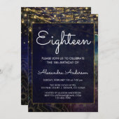 Blue String Light Mandala 18e verjaardag Kaart (Voorkant / Achterkant)