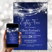 Blue String Lights 85e verjaardagsfeest Kaart