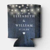 Blue String Lights Rustiek Hout Boho Schuur Huweli Blikjeskoeler (Achterkant)