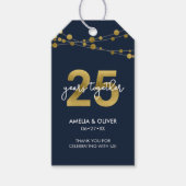 Blue Strings of Lights 25th Wedding Jubileum Cadeaulabel (Voorkant)