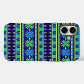 Blue Stripe Aztec Case-Mate iPhone Case (Achterkant (horizontaal))